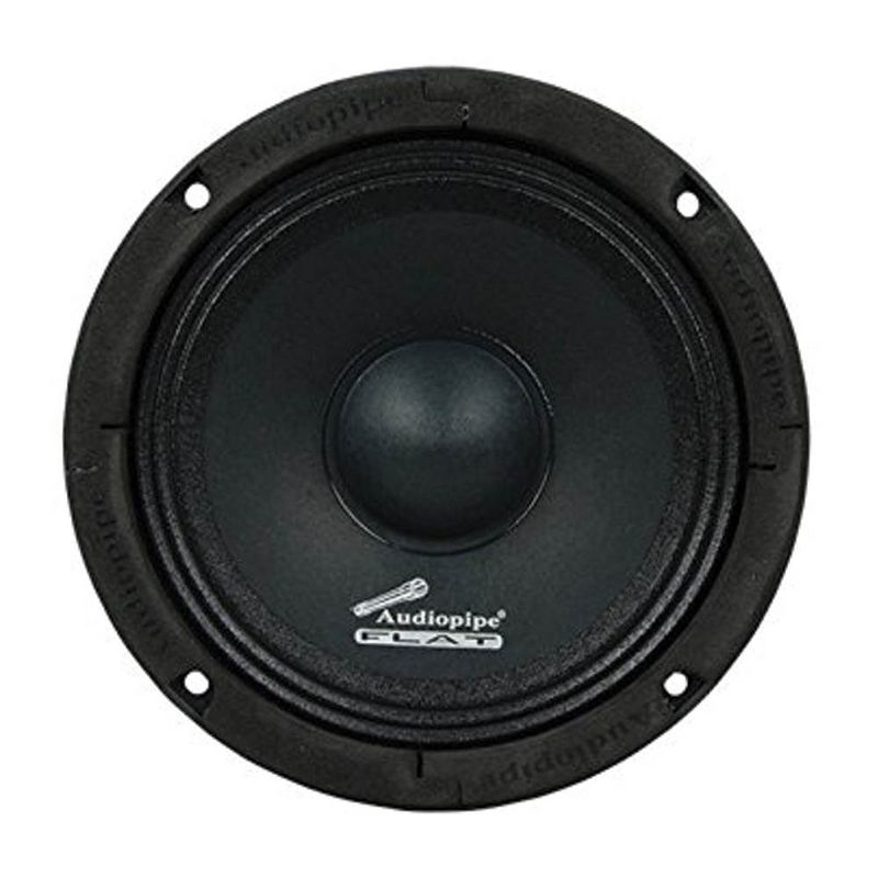 Audiopipe APMB-65FLT 6.5 Inch 250 Watt Max, 125 Watt RMS, 8 Ohm Flat Mount Midrange Driver Car Stereo Speaker with TIL Voice Coil, Black