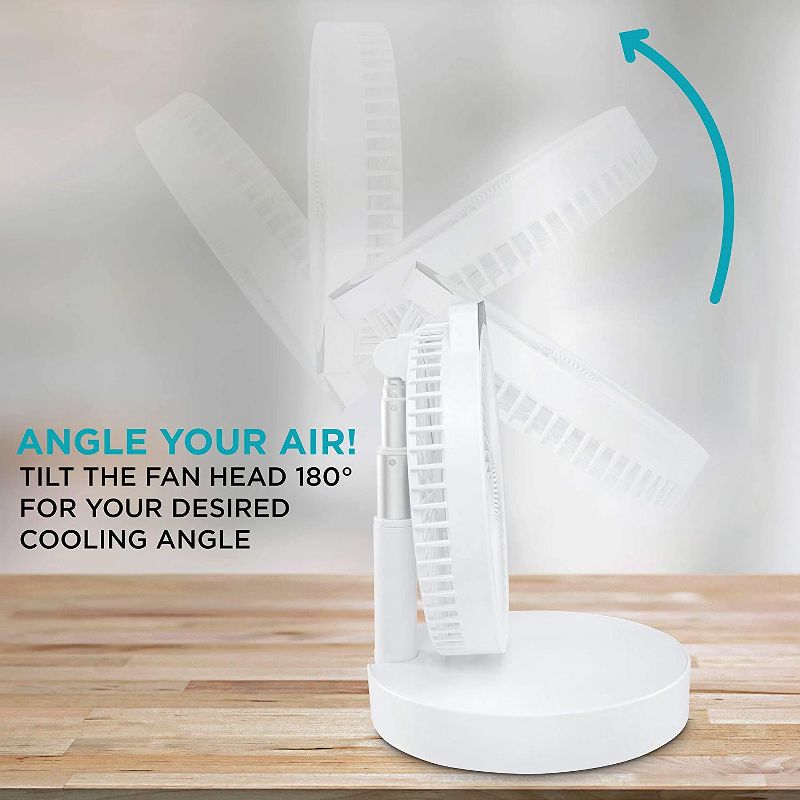 O2COOL Rechargeable Deluxe Necklace Fan with USB Cord Gray