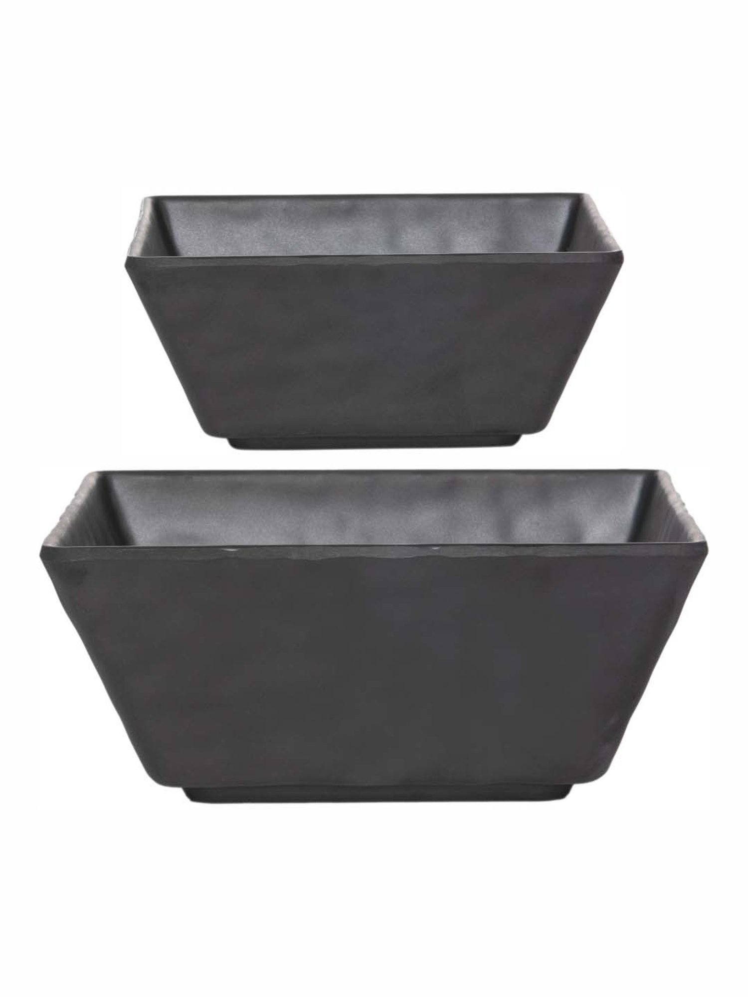 Servewell Hammered Black Melamine Square Matte 2 Serving Bowl