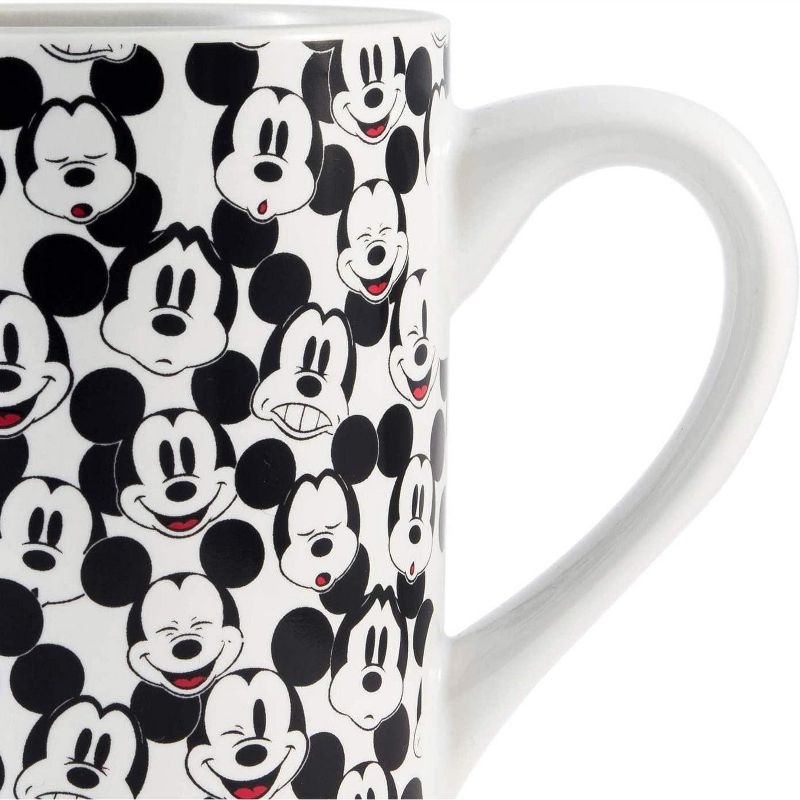 Silver Buffalo Disney Mickey Mouse Face Pattern 14oz Ceramic Coffee Mug