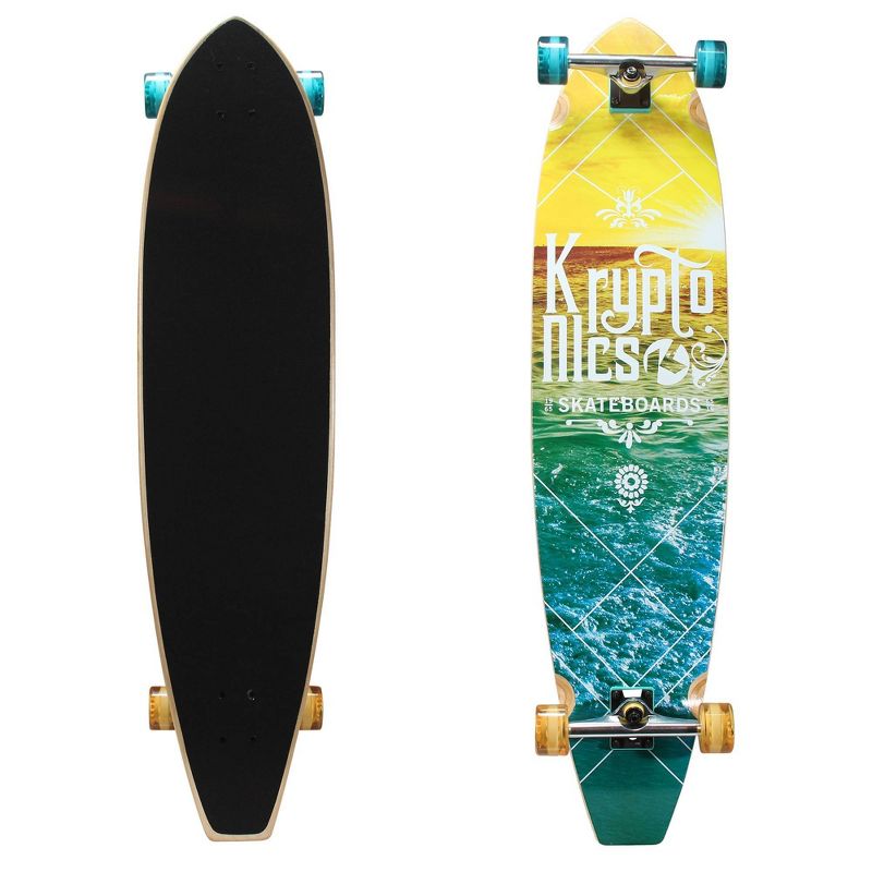 Kryptonics 44" Blocktail Gradient Shores Long Board - Vintage Yellow