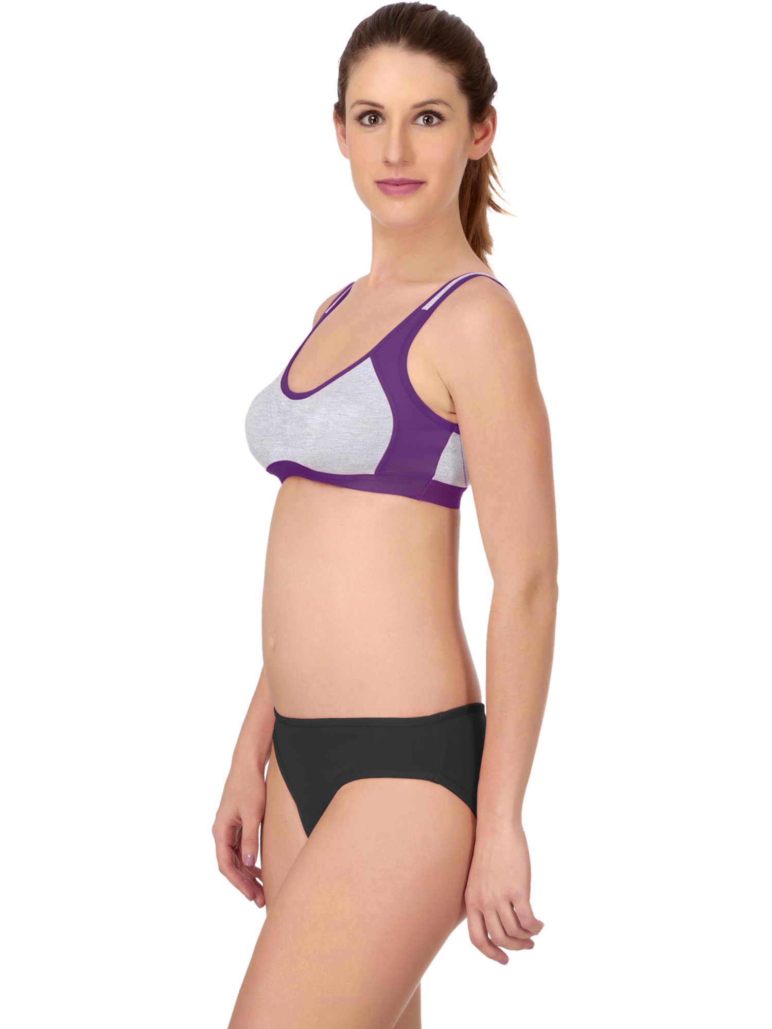 AROUSY Purple & Pink Cotton Bra Panty Set - Pack Of 2