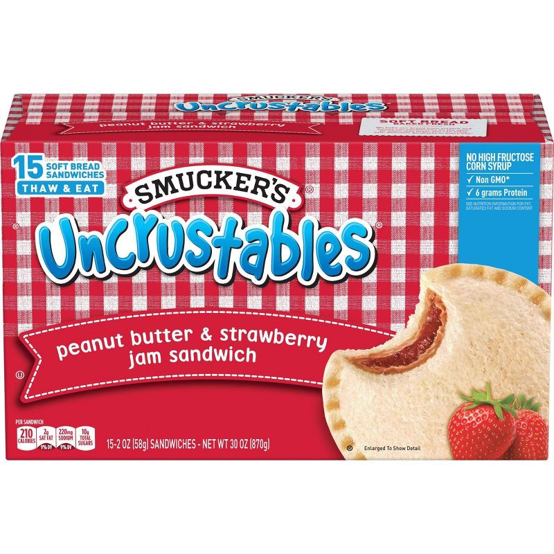 Smucker's Uncrustables Frozen Peanut Butter & Strawberry Jam Sandwich- 30oz/15ct