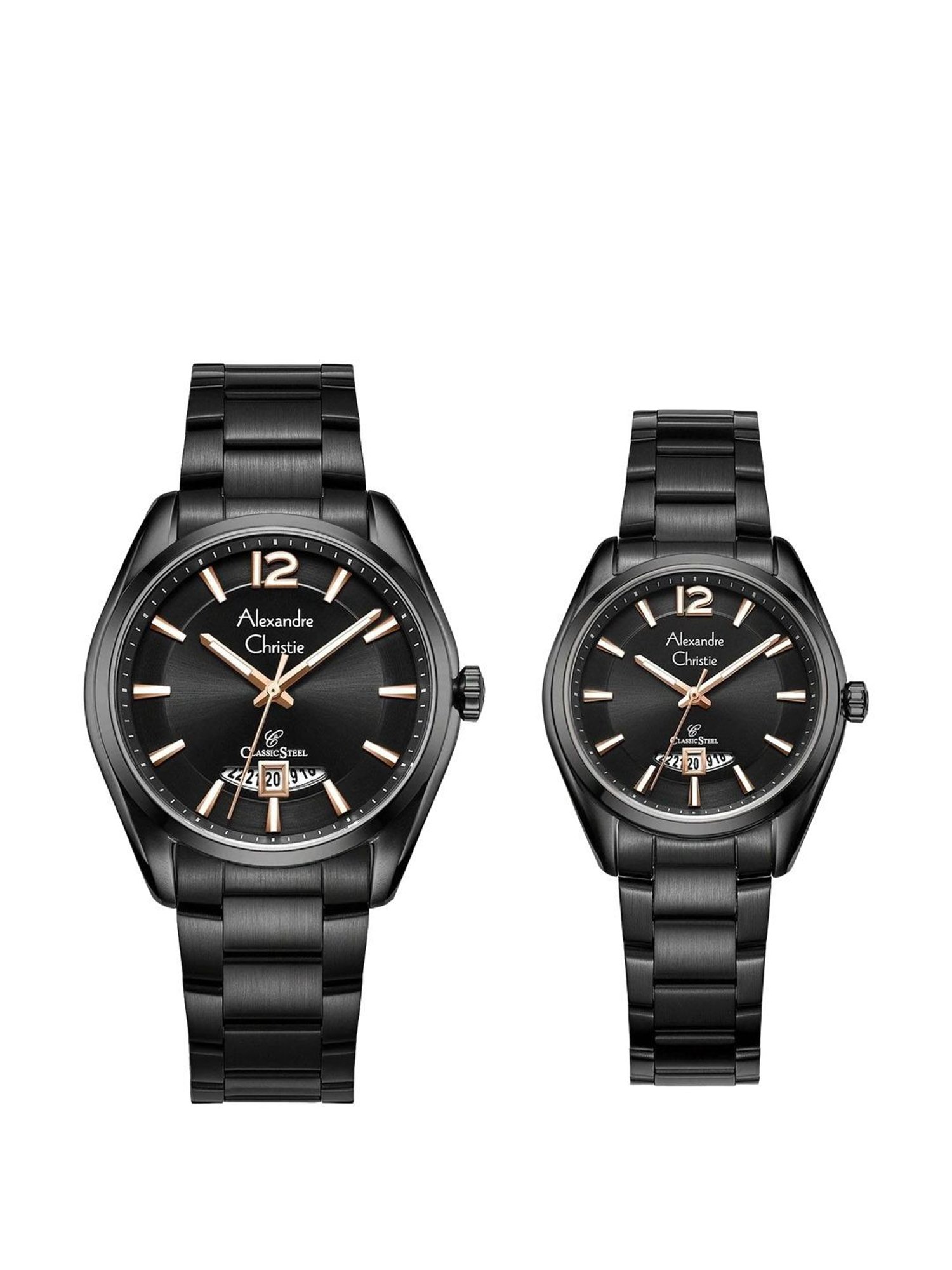 ALEXANDRE CHRISTIE 8679MDLDIPBARG AC Collection Classic Analog Couple Watch