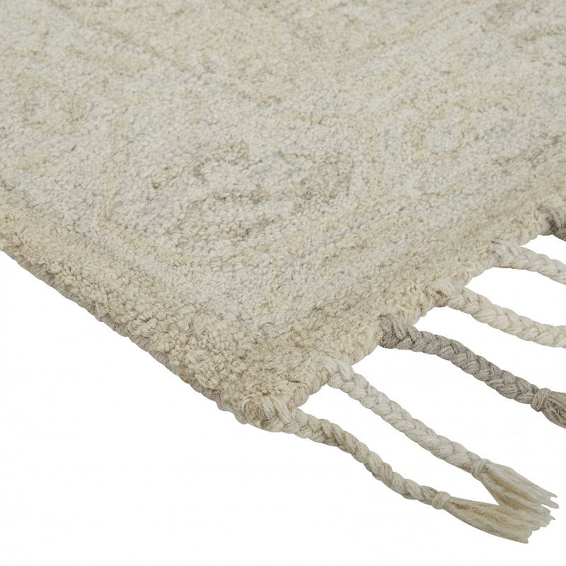 2'6"x8' Runner Hand Made Tufted Medallion Wool Runner Beige - Feizy