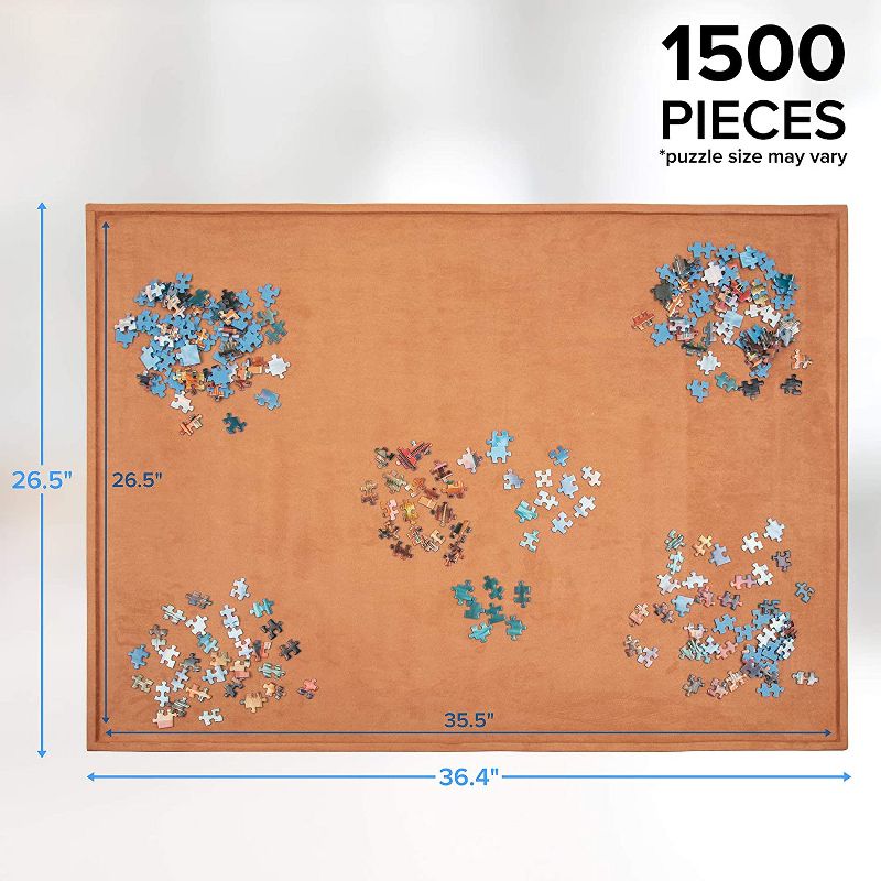 Jumbl Soft Puzzle Board | Lightweight, Portable Jigsaw Puzzle Assembly Tray with Non-Slip Felt Surface, Edged Border & Extra Large Workspace Up to 1,500 Pieces | Table Measures 35.8" x 25.8"