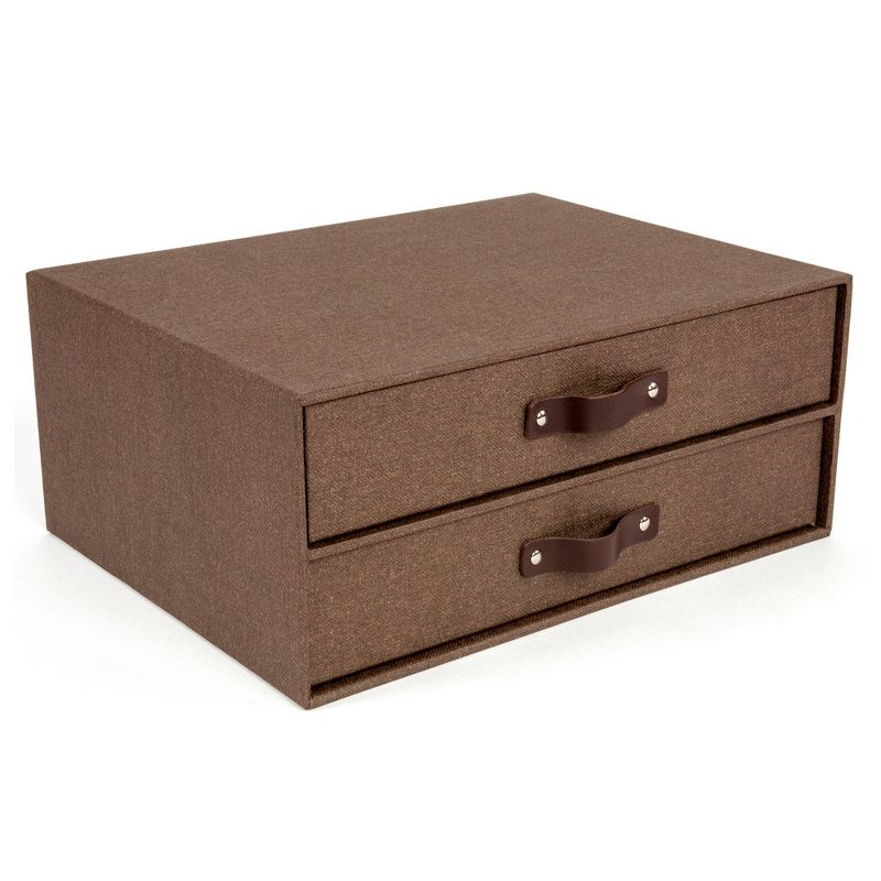 Birger 2 Drawer Canvas File Box Dark Brown - Bigso Box of Sweden