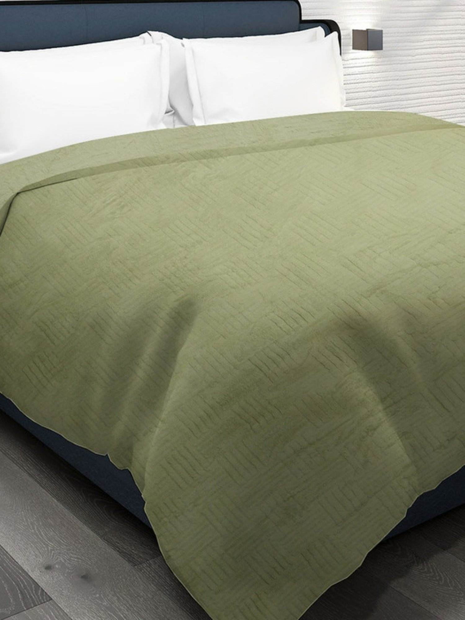 Dhrohar Light Green Polyester 300 GSM Double Bed Blanket