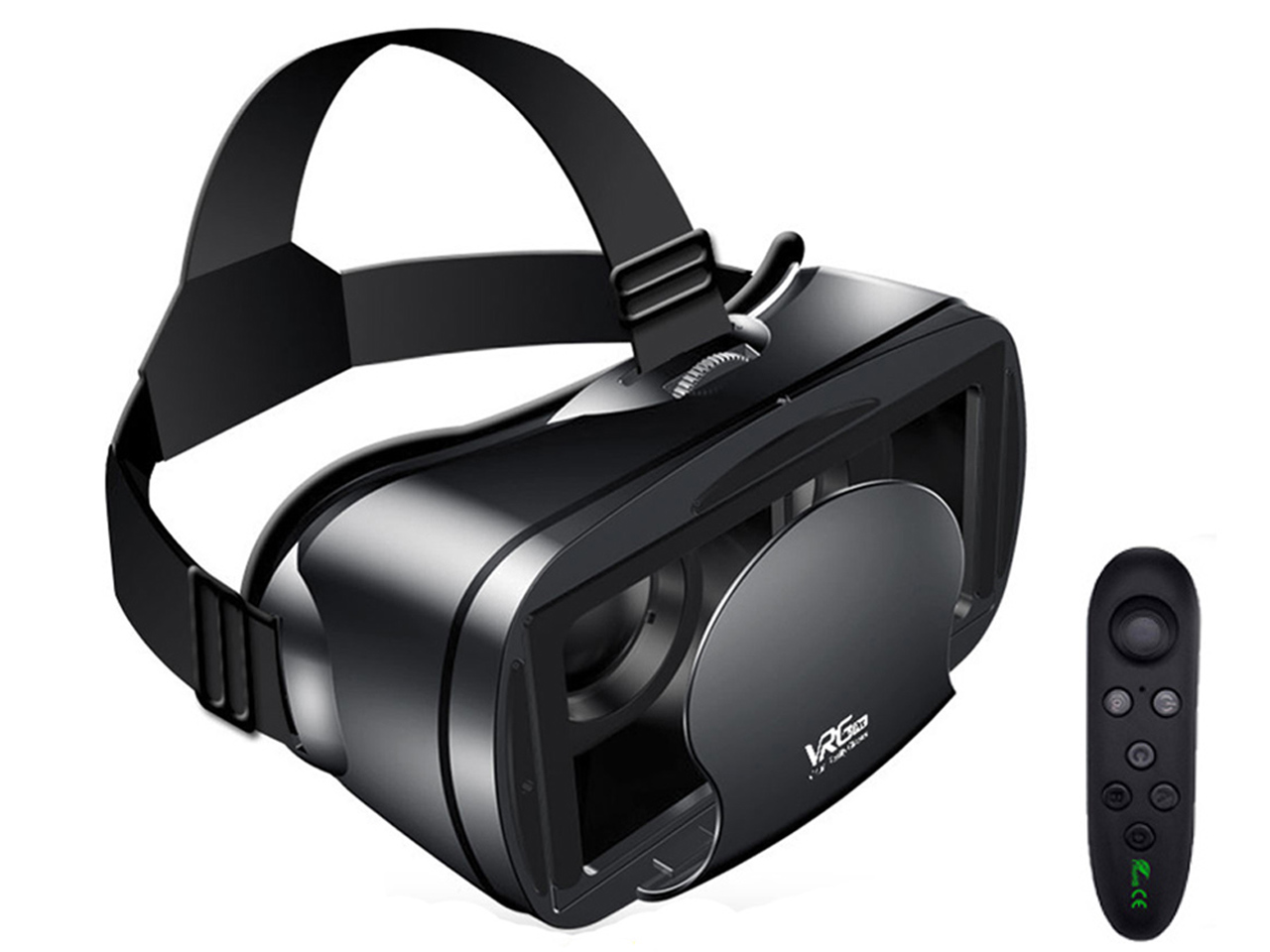 3D VR Headset Smart Glasses Helmet for Smartphones Cell Phone Mobile 7 Inches Lenses Binoculars with Controllers Virtual Reality Full Screen Visual Wide-Angle VR Glasses