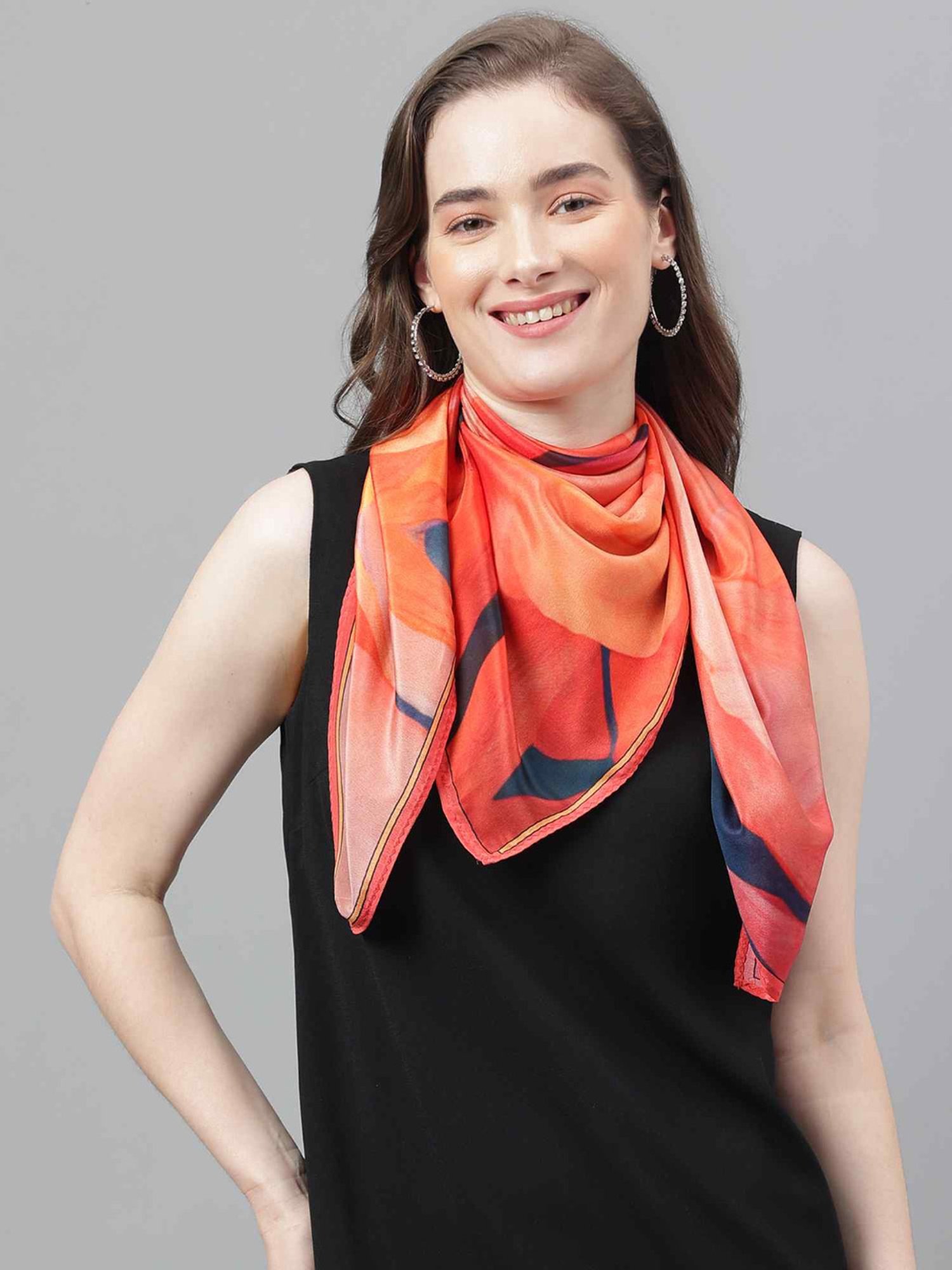 Tossido Peach Floral Scarf & Bag Scarf Set