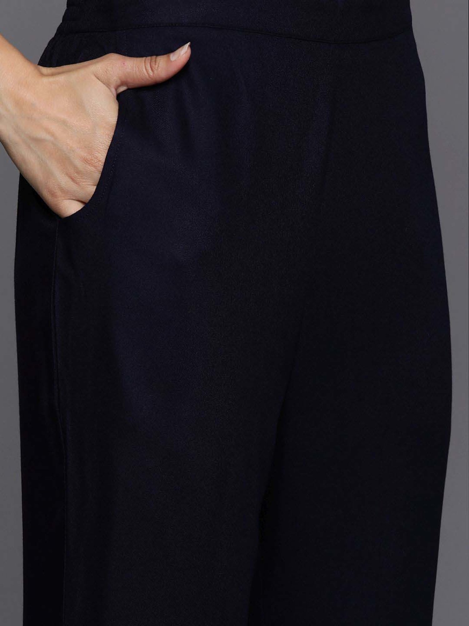 Libas Blue Yoke Design Wool Blend Co-Ords