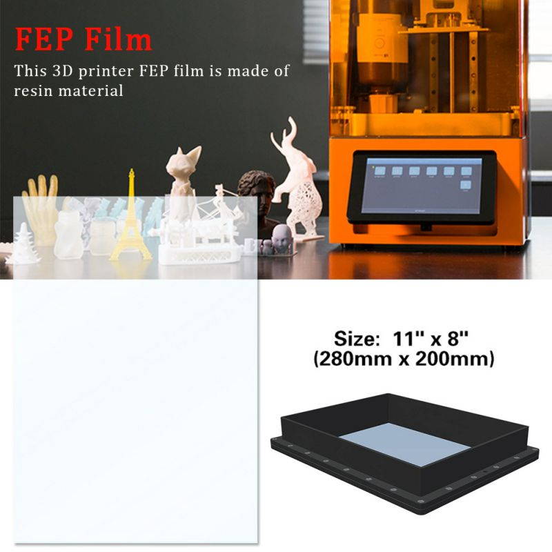 280x200mm FEP Film HD UV 3D Printer Accessories 0.1mm Thickness LCD For SLA DLP 5 PCS