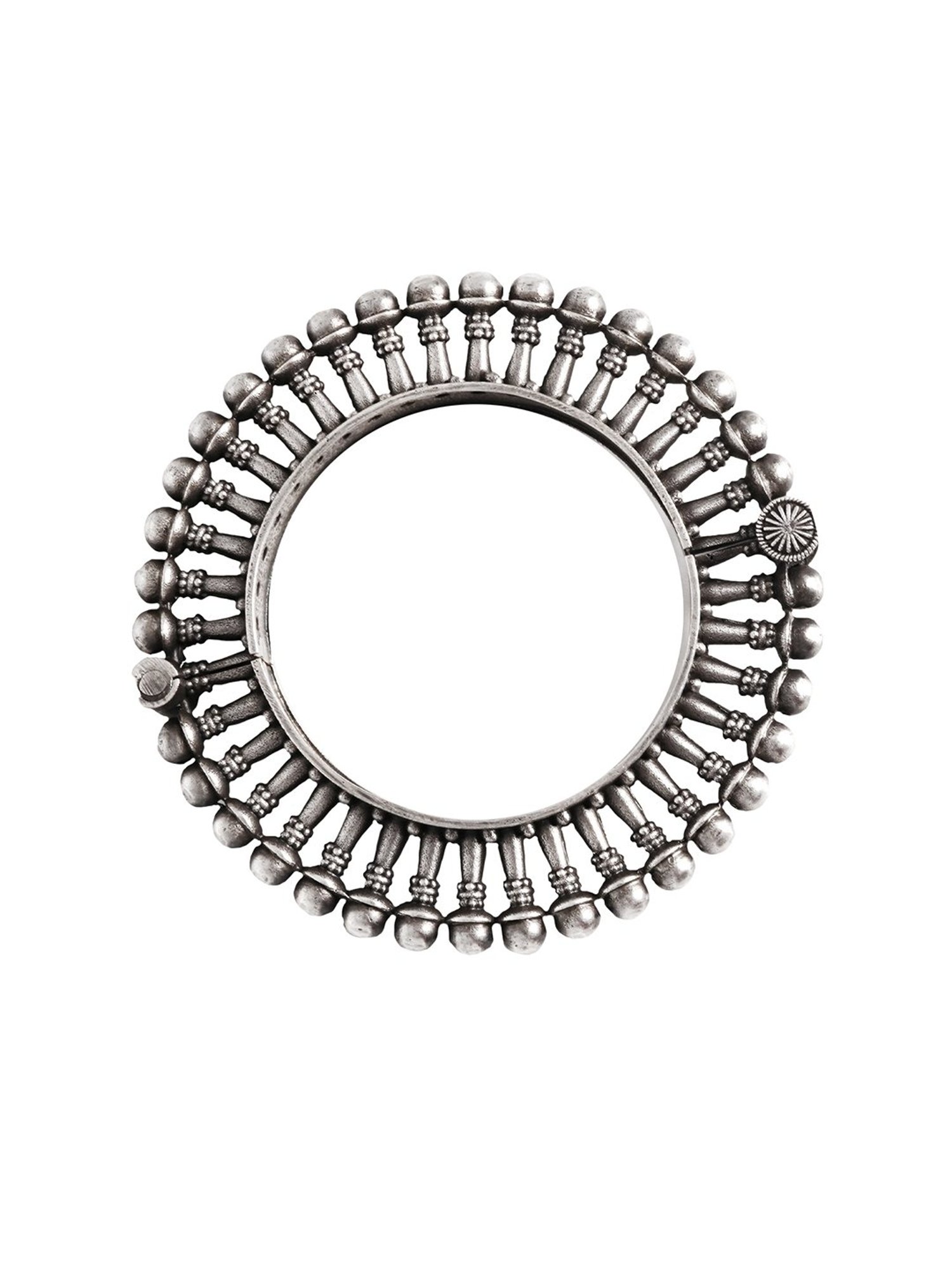 Teejh Ethnic  Jeni Silver Oxidized Bangle for Women