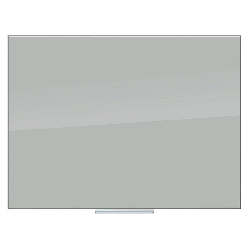 U Brands 48"x36" Floating Glass Dry Erase Board Frameless Gray Surface
