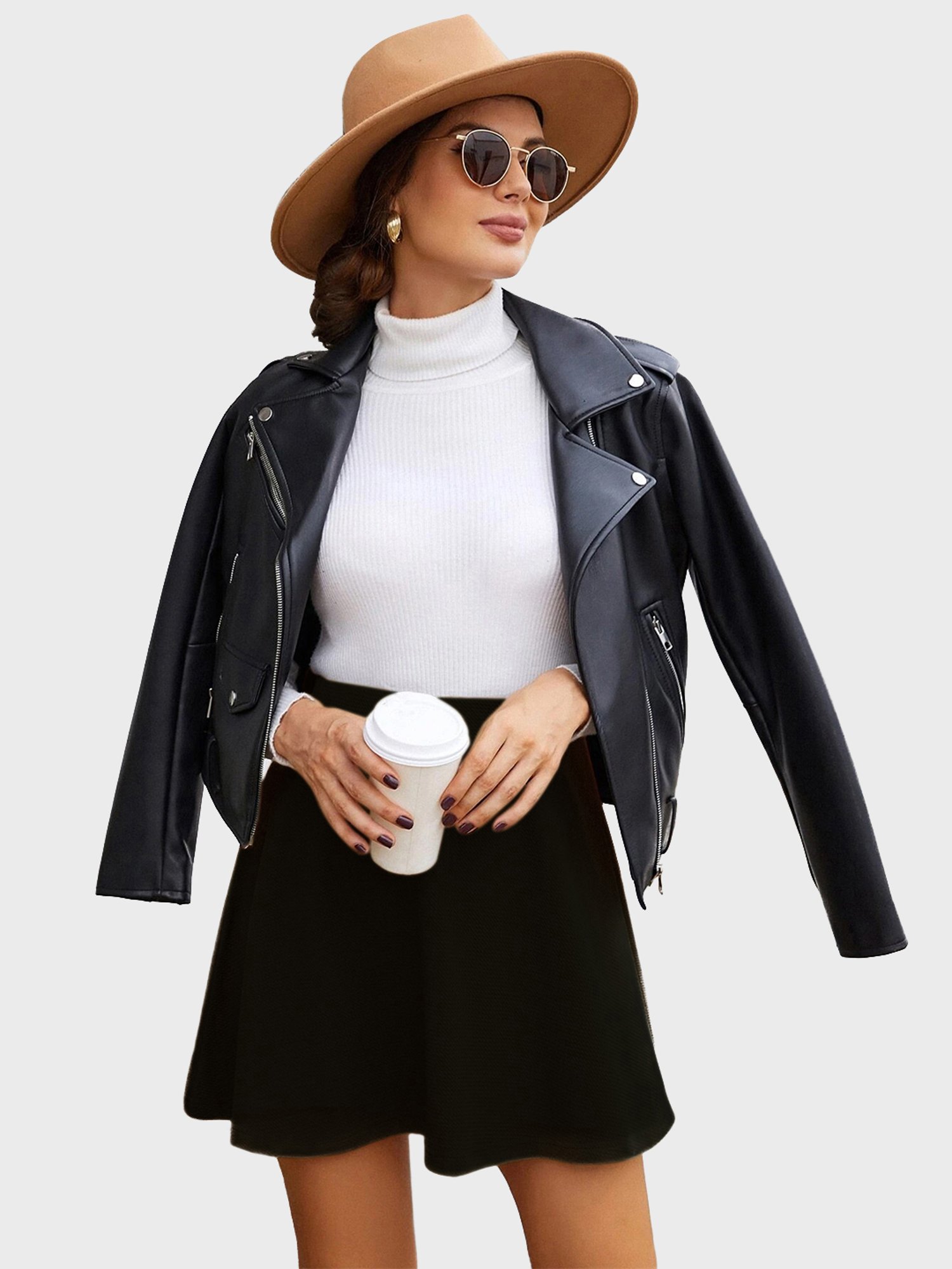 BUYNEWTREND Black A-Line Skirt