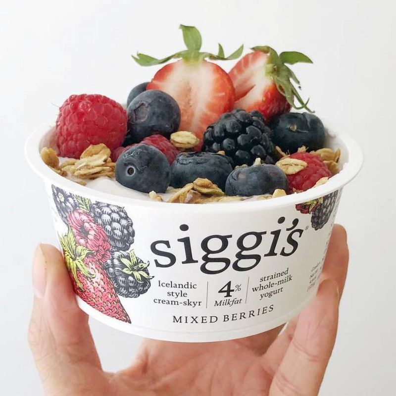 Siggi's 4% Strained Whole Milk Mixed Berries Icelandic Style Greek Yogurt - 4.4oz