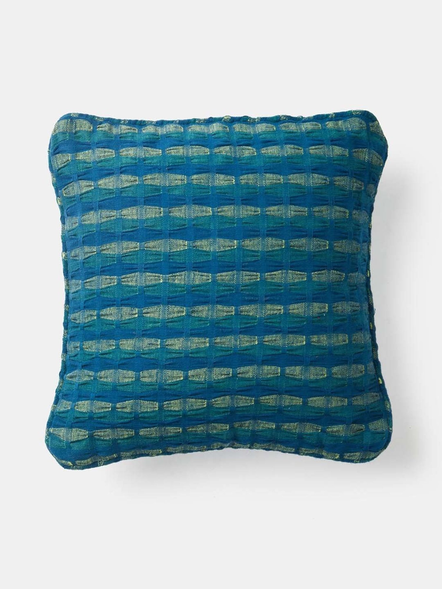 Fabindia Home Deepali Indigo 215 GSM Cotton Cushion Cover