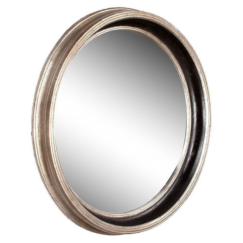 Round Howard Elliot Cole Decorative Wall Mirror Light Silver/Black - Howard Elliott