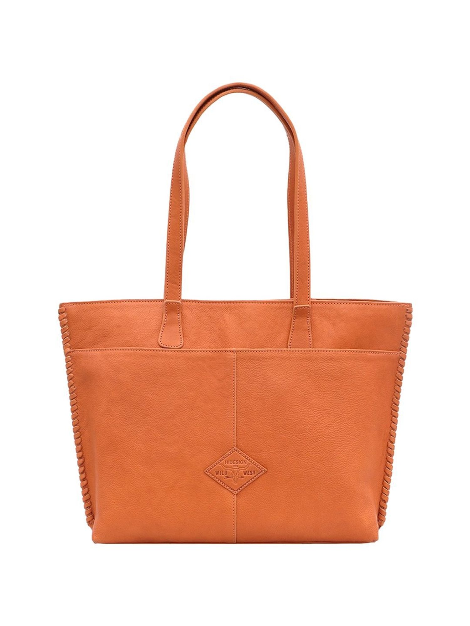 Hidesign WILD WEST  Orange Embroidered Large Shoulder Handbag