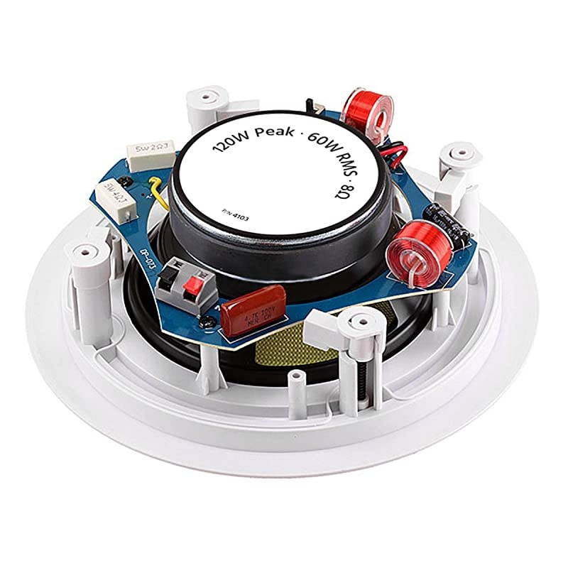 2Way inCeiling Speakers 65 Inch Pair 50W Nominal 100W Max Aramid Fiber Fiber Cone Driver Caliber Series