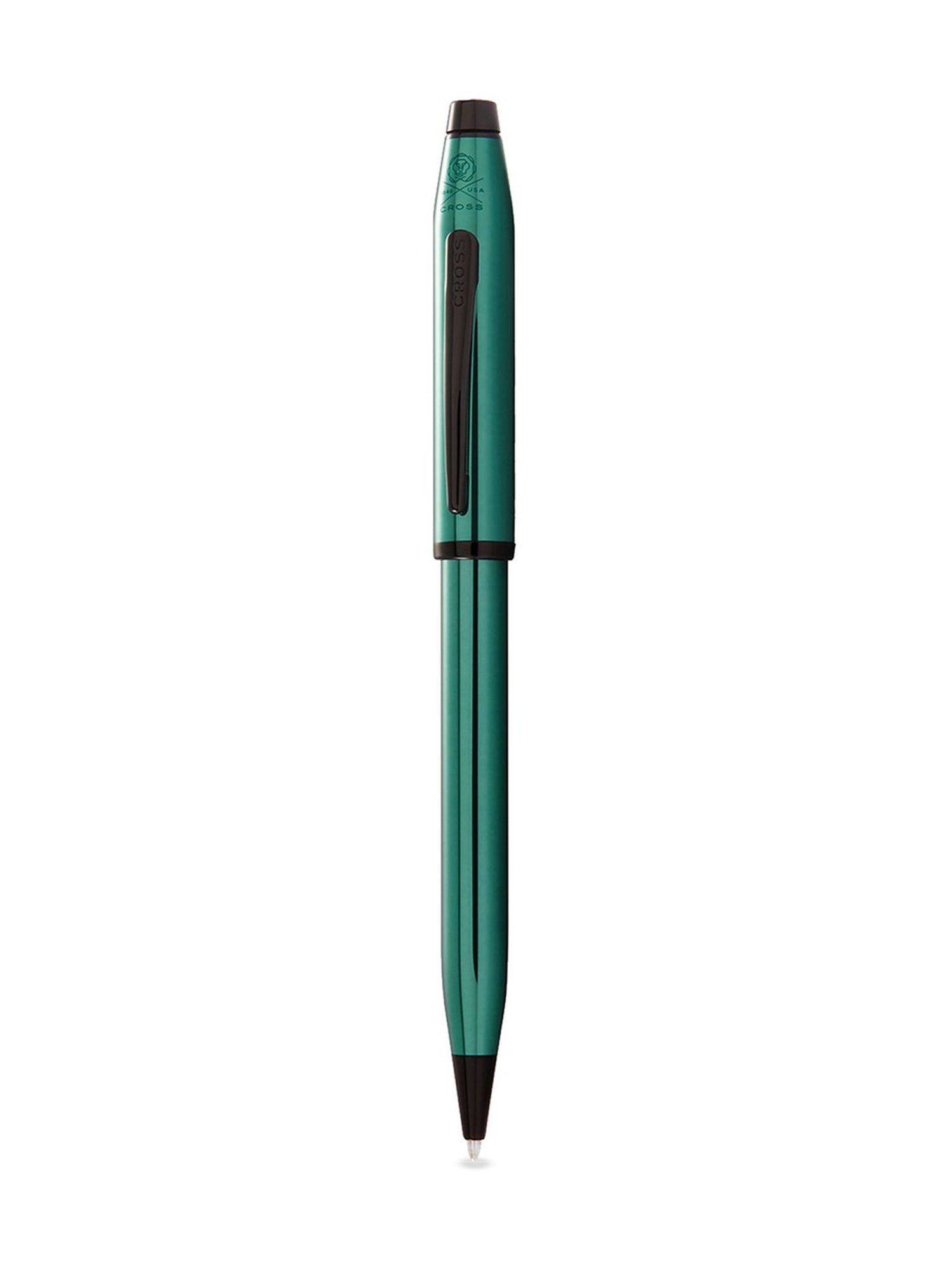 Cross Century II Transluscent Green Lacquer W Polished Black PVD Ballpoint Pen