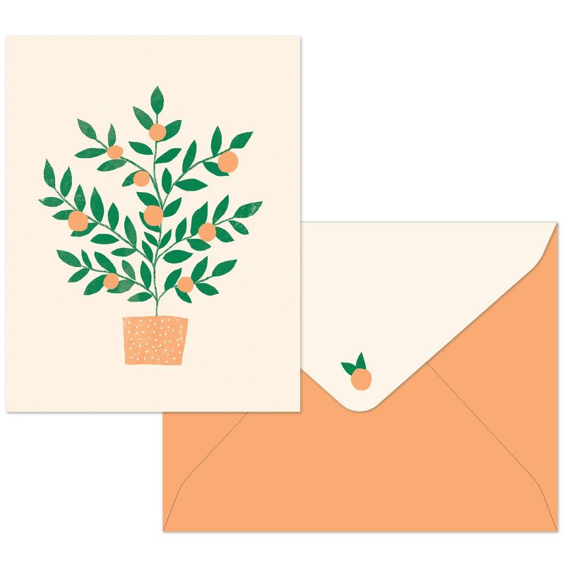 10ct Blank Note Cards Orange Tree
