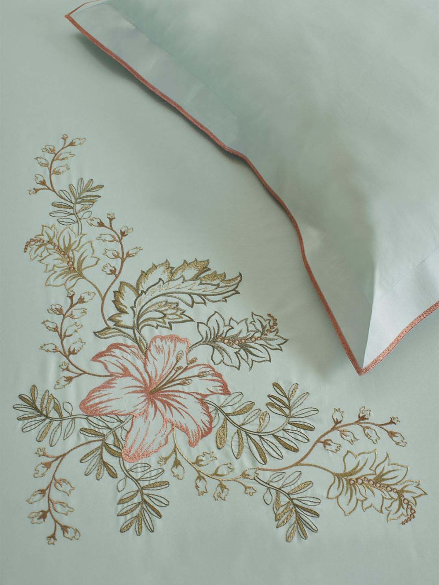 Ddecor Live Beautiful Charisma III Peppermint Green Cotton 180TC King Bed Sheet with 2 Pillow Covers