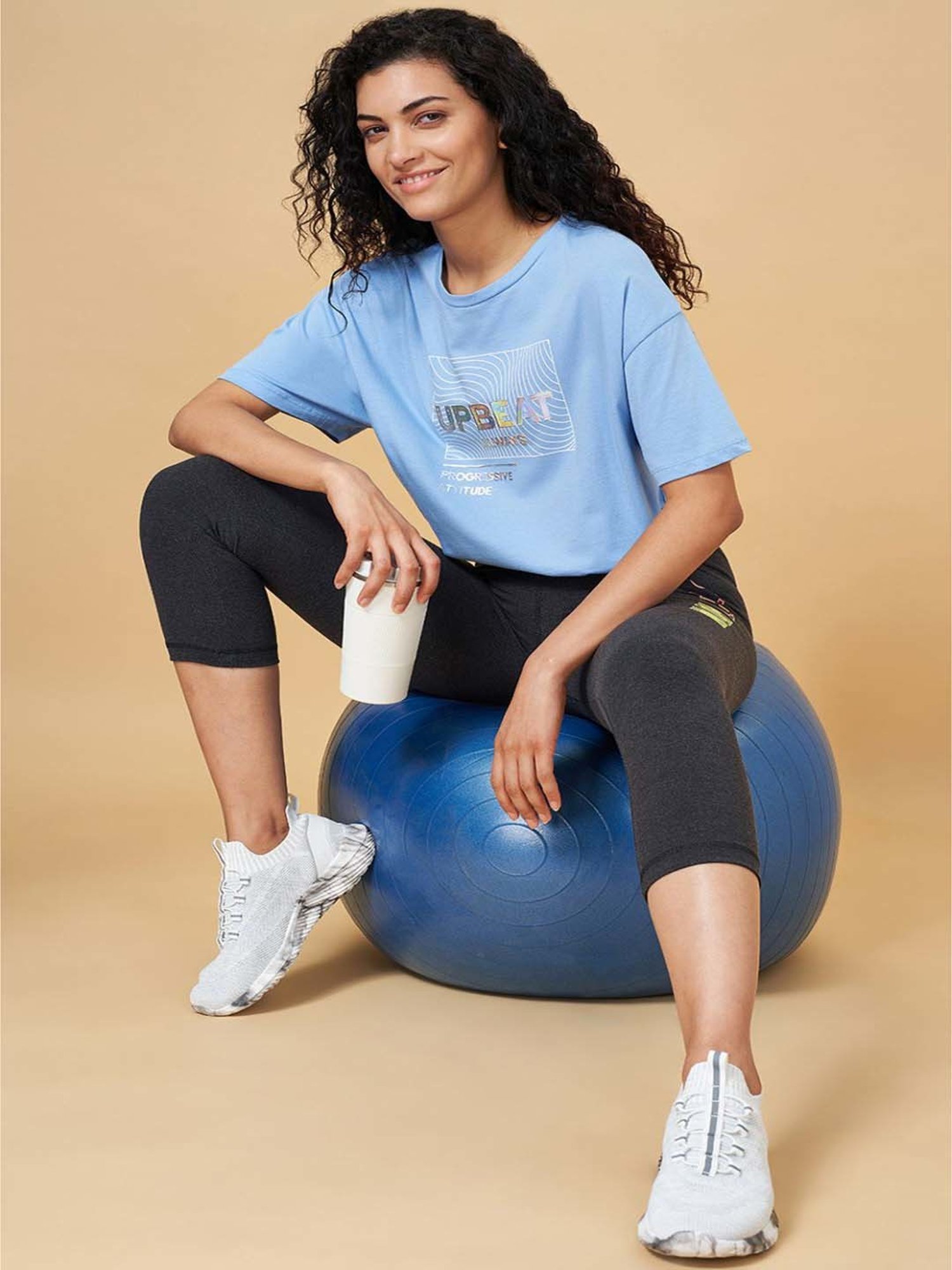 Ajile by Pantaloons Blue Cotton Printed Top