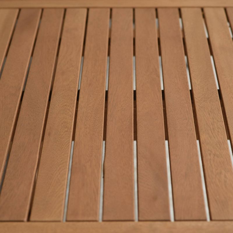 Elvis 9pc Rectangular Teak Finish/Resin Double Leaf Extendable Patio Dining Set - Gray - Amazonia