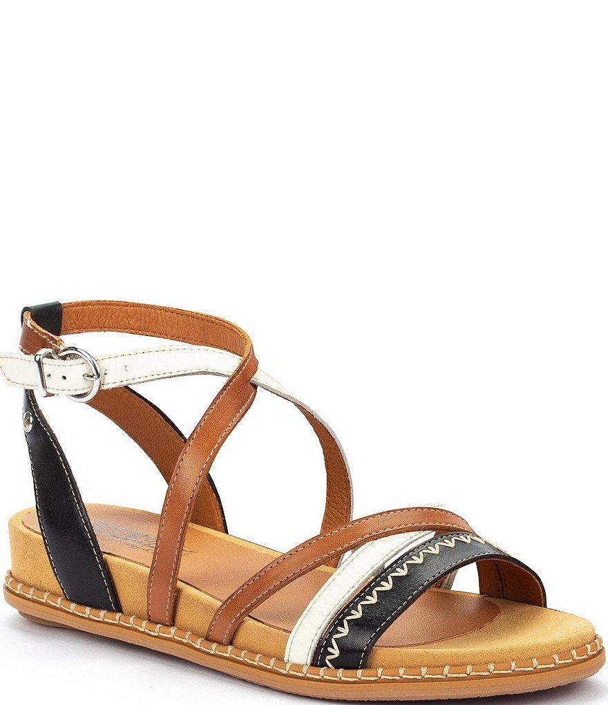 Pikolinos Marazul W3F Leather Whipstitch Detail Sandals