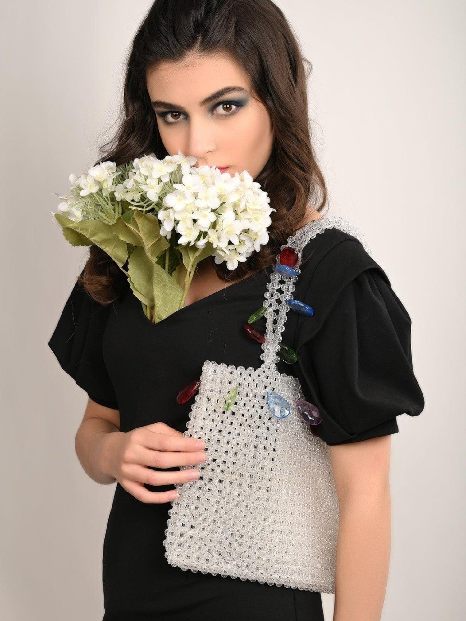 Odette Multicolor Embellished Shoulder Handbag