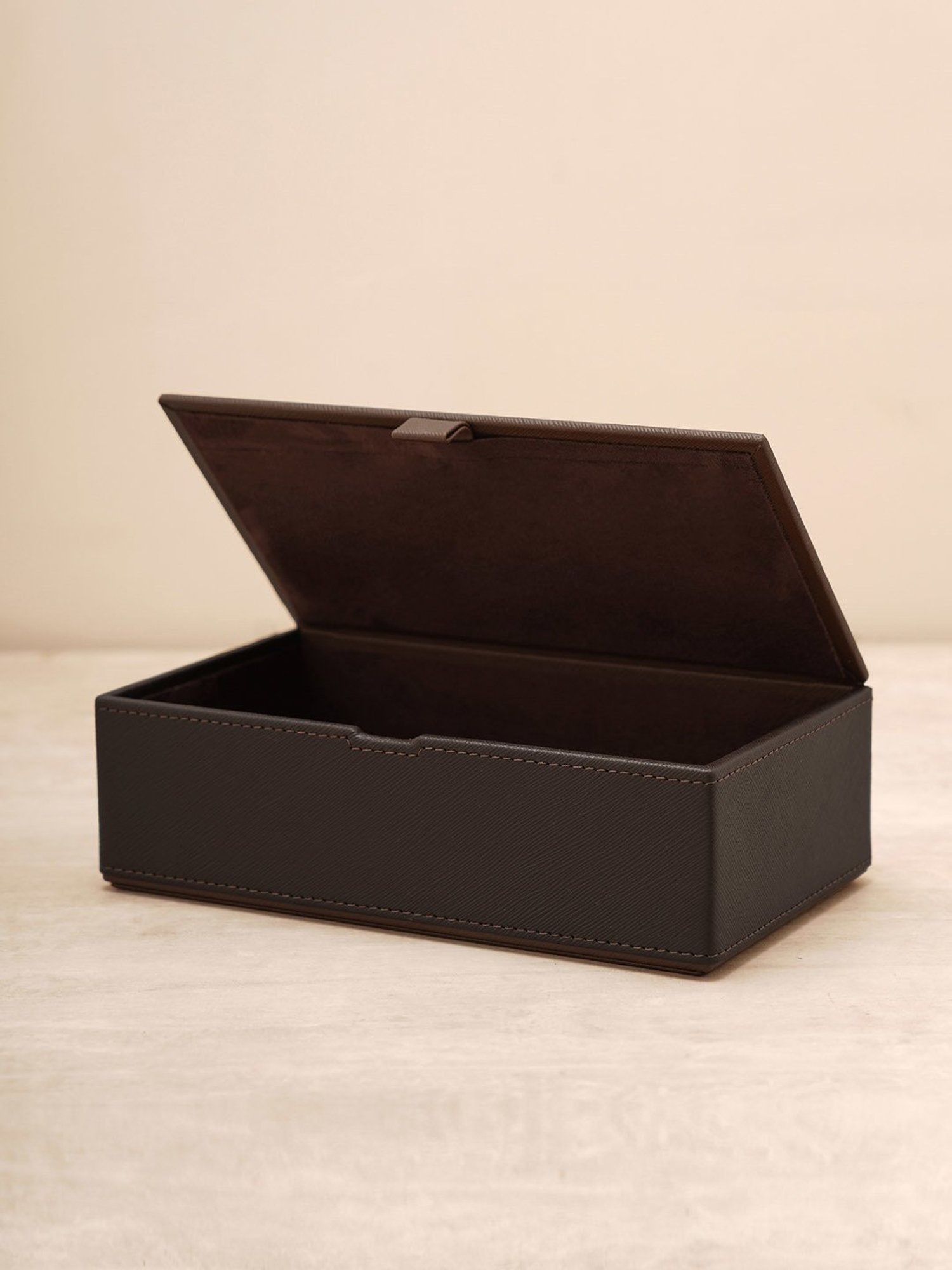Pure Home and Living Brown Leather Solid Storage Boxes