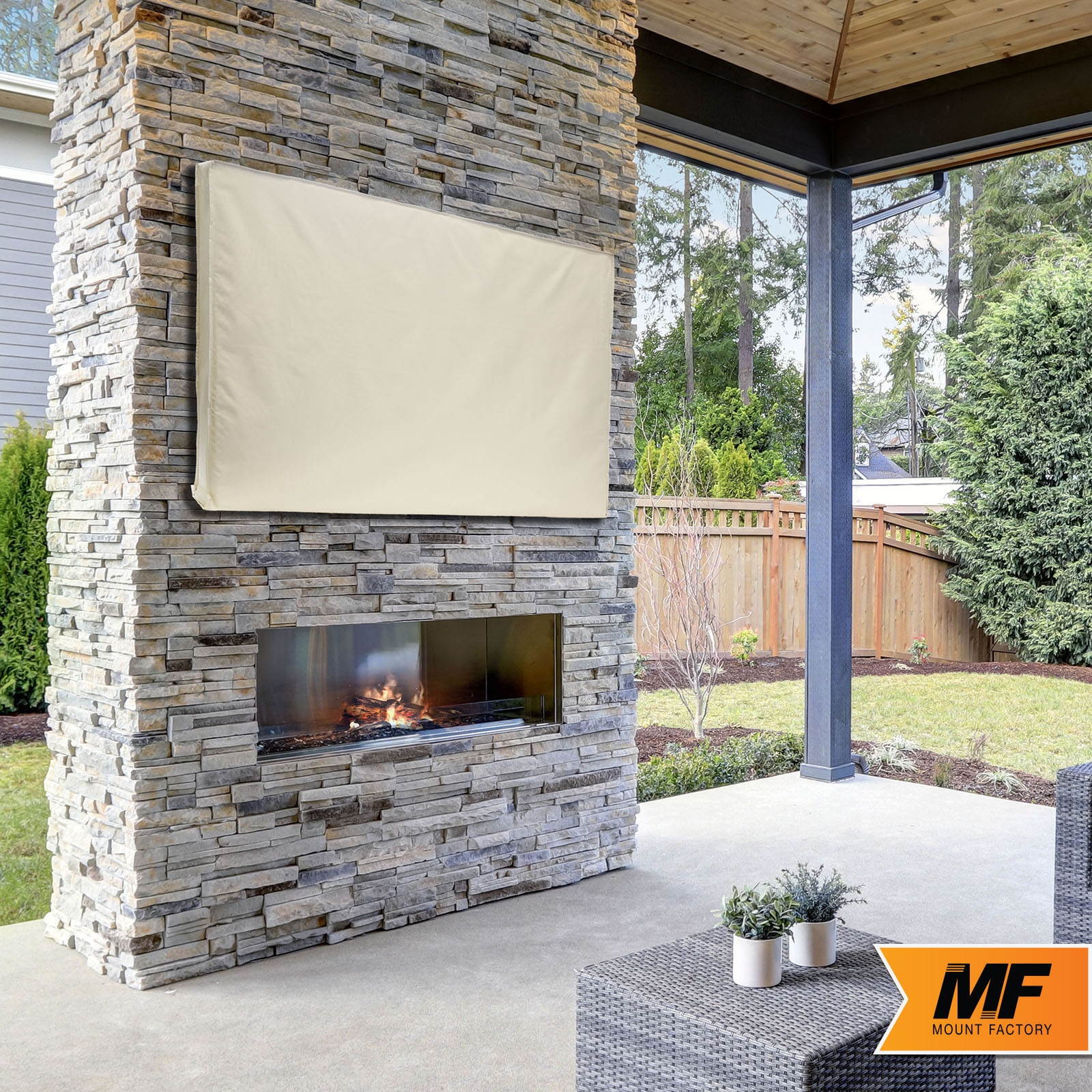 Outdoor TV Cover - 42" Model For 40" - 43" Flat Screens - Slim Fit - Weatherproof Weather Dust Resistant Television Protector - Tan