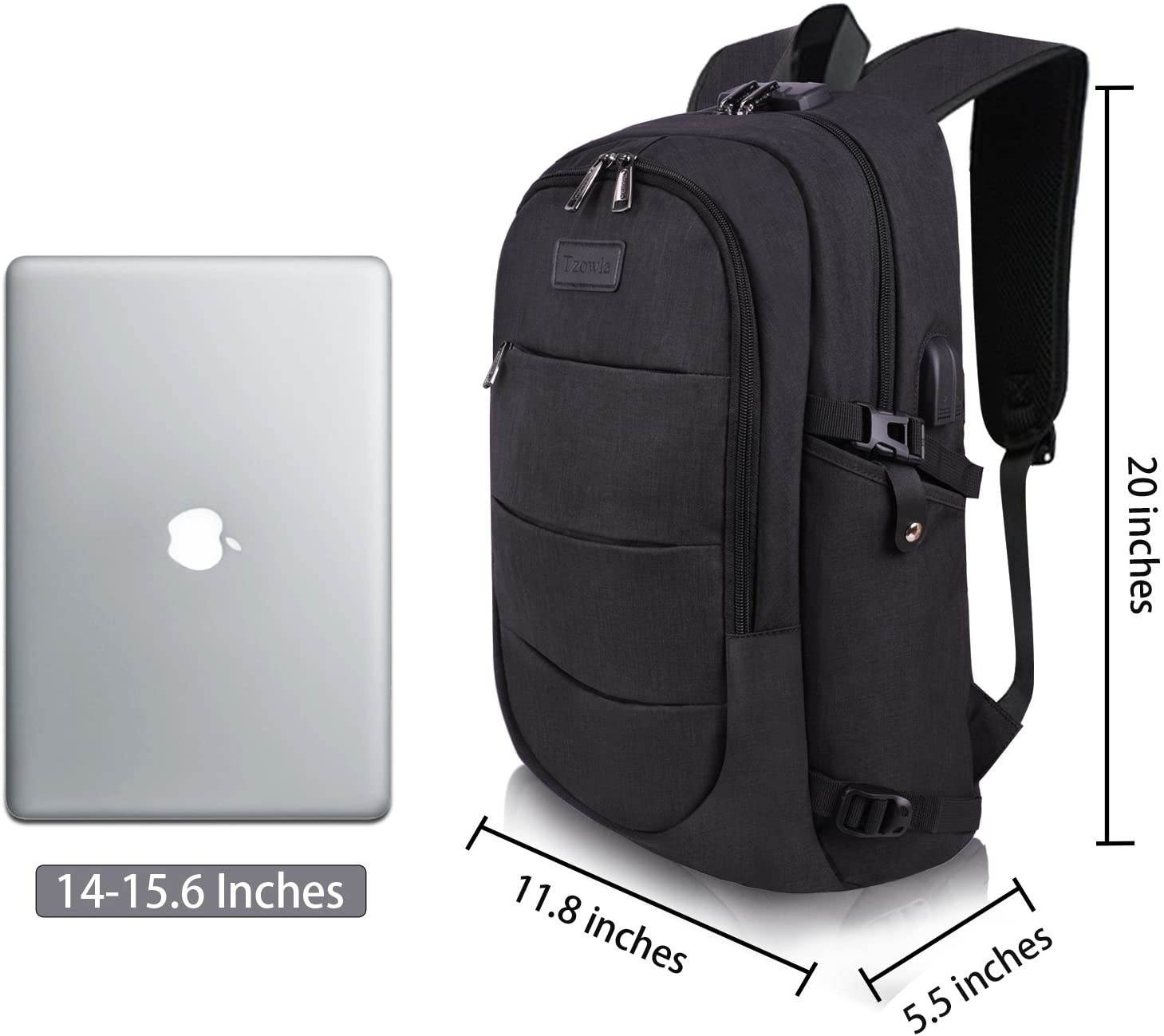 Travel Laptop Backpack Water Resistant Anti-Theft Bag with USB Charging Port and Lock 14/15.6 Inch Computer Business Backpacks for Women Men College School Student GiftBookbag Casual Hiking Daypack