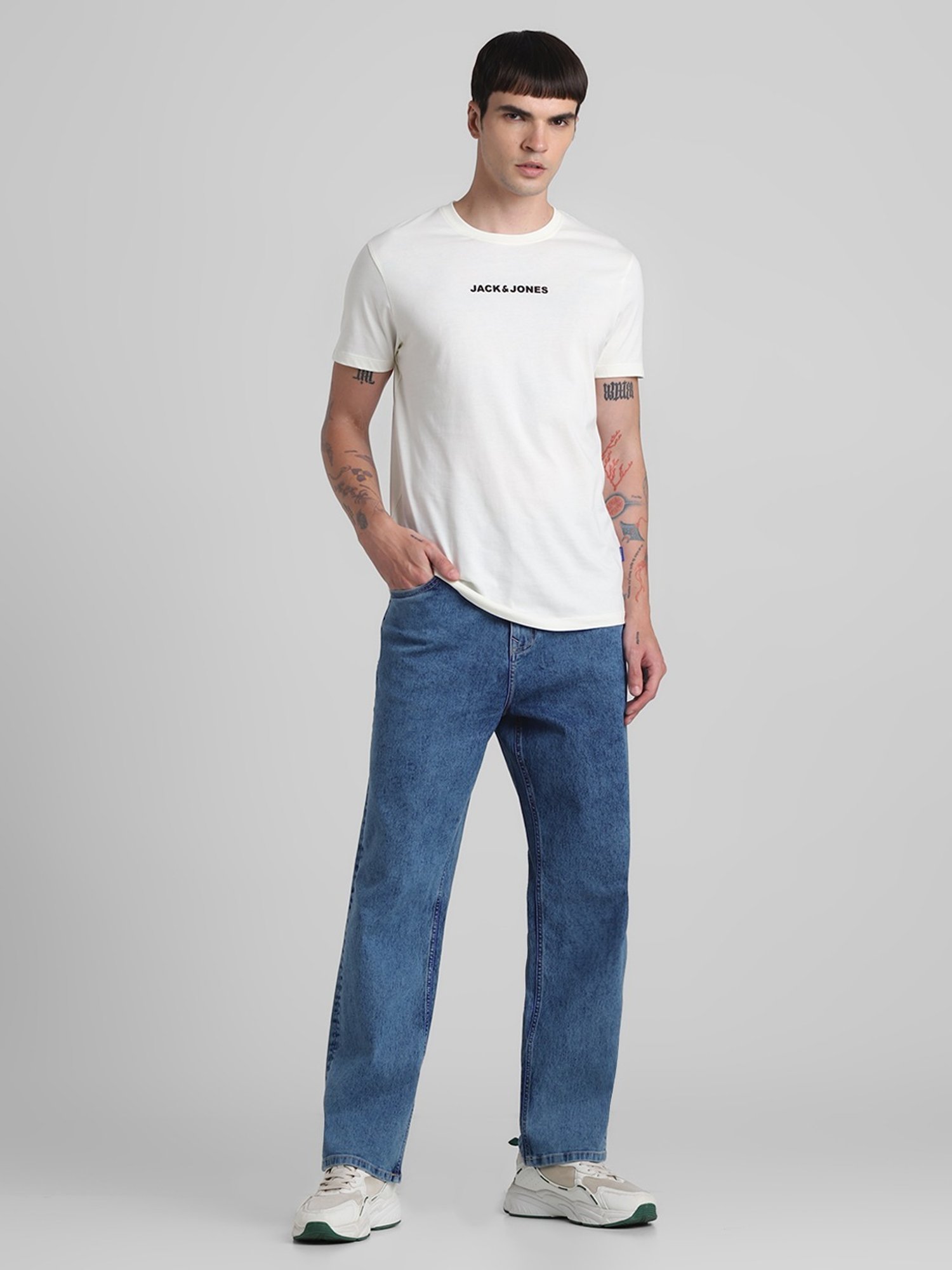 Jack & Jones Star White Cotton Slim Fit T-Shirt
