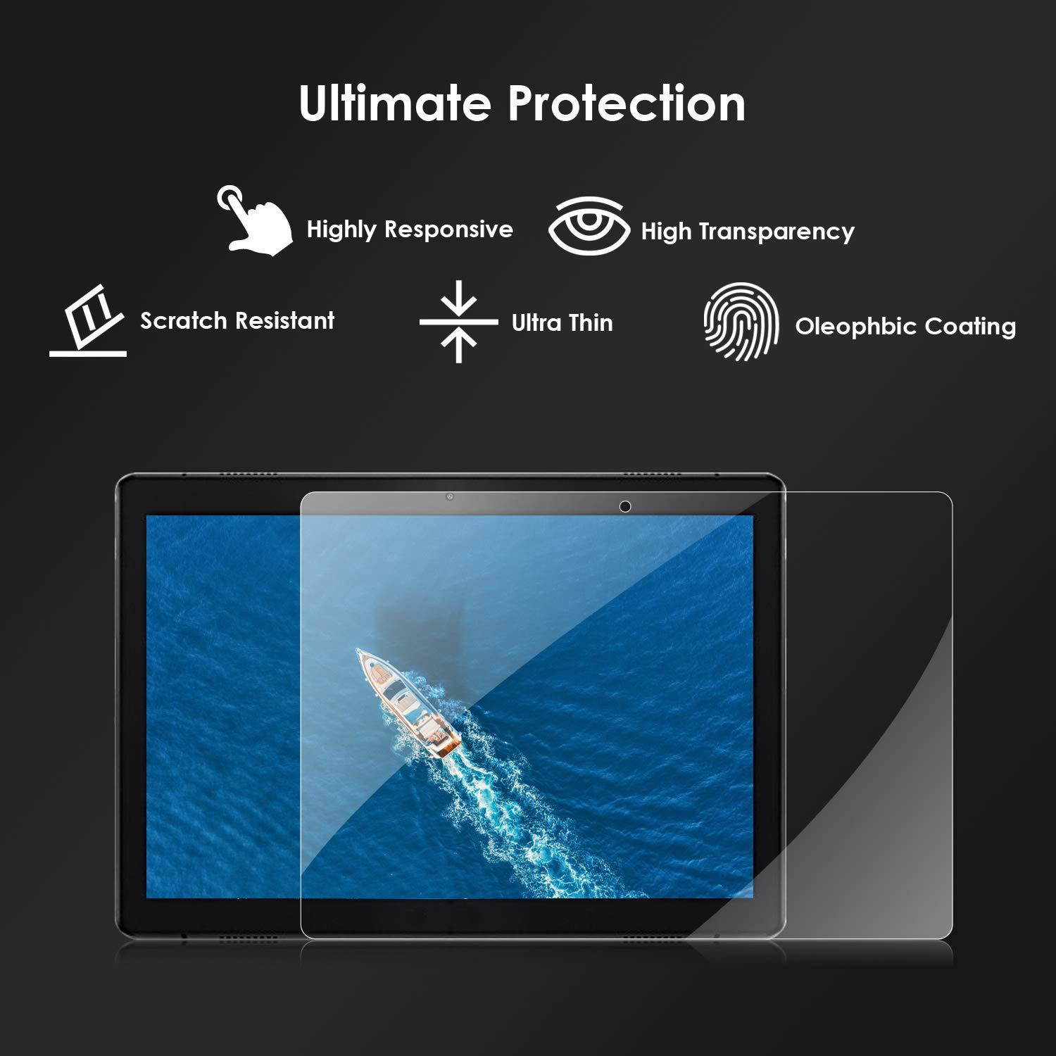[2 Pack] Tempered Glass Screen Protector for Lenovo Tab E10(NOT Lenovo Smart Tab P10/M10) DETUOSI Screen Protector for Lenovo E10 TB-X104F Anti Explosion Scratch Resist Bubble Free