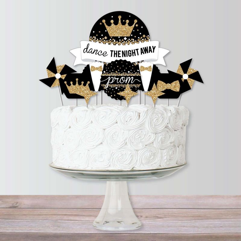 Big Dot of Happiness Prom - Prom Night Party Cake Decorating Kit - Dance The Night Away Cake Topper Set - 11 Pieces