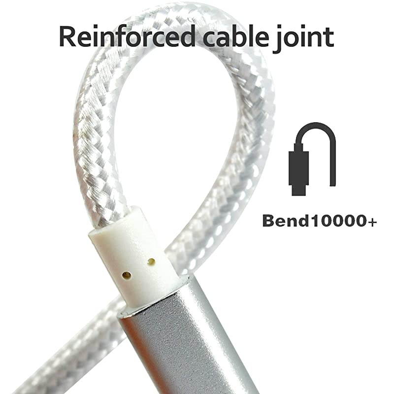 iPhone Charger, MFi Certified 5 Pack[3/3/6/6/10FT] USB Lightning Cable Nylon Braided Charging Cord Compatible for iPhone X/Max/12/11/8/7/6/6S/5/5S/SE/Plus/iPad - Silver