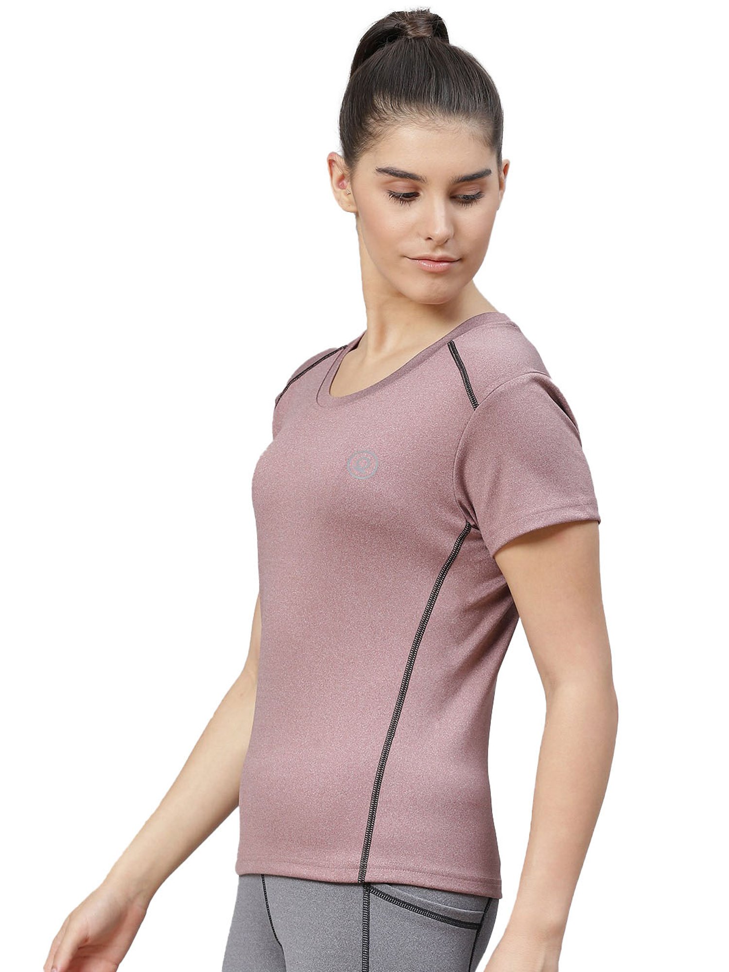 Chkokko Maroon Textured Regular Fit T-Shirt