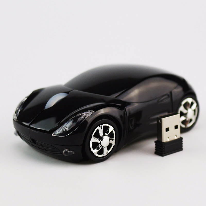 HISPETECH 1200DPI 2.4G Mini Wireless Mouse Car Shaped Mouse USB Portable Optical Mice LED Light for PC Laptop Computer Home Office
