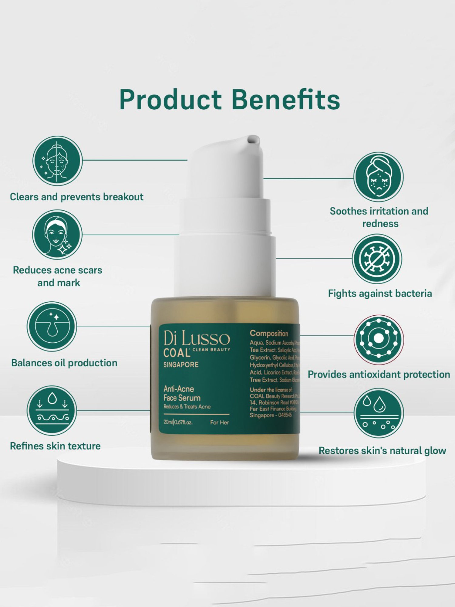 COAL Clean Beauty Anti-Acne Face Serum - 20 ml