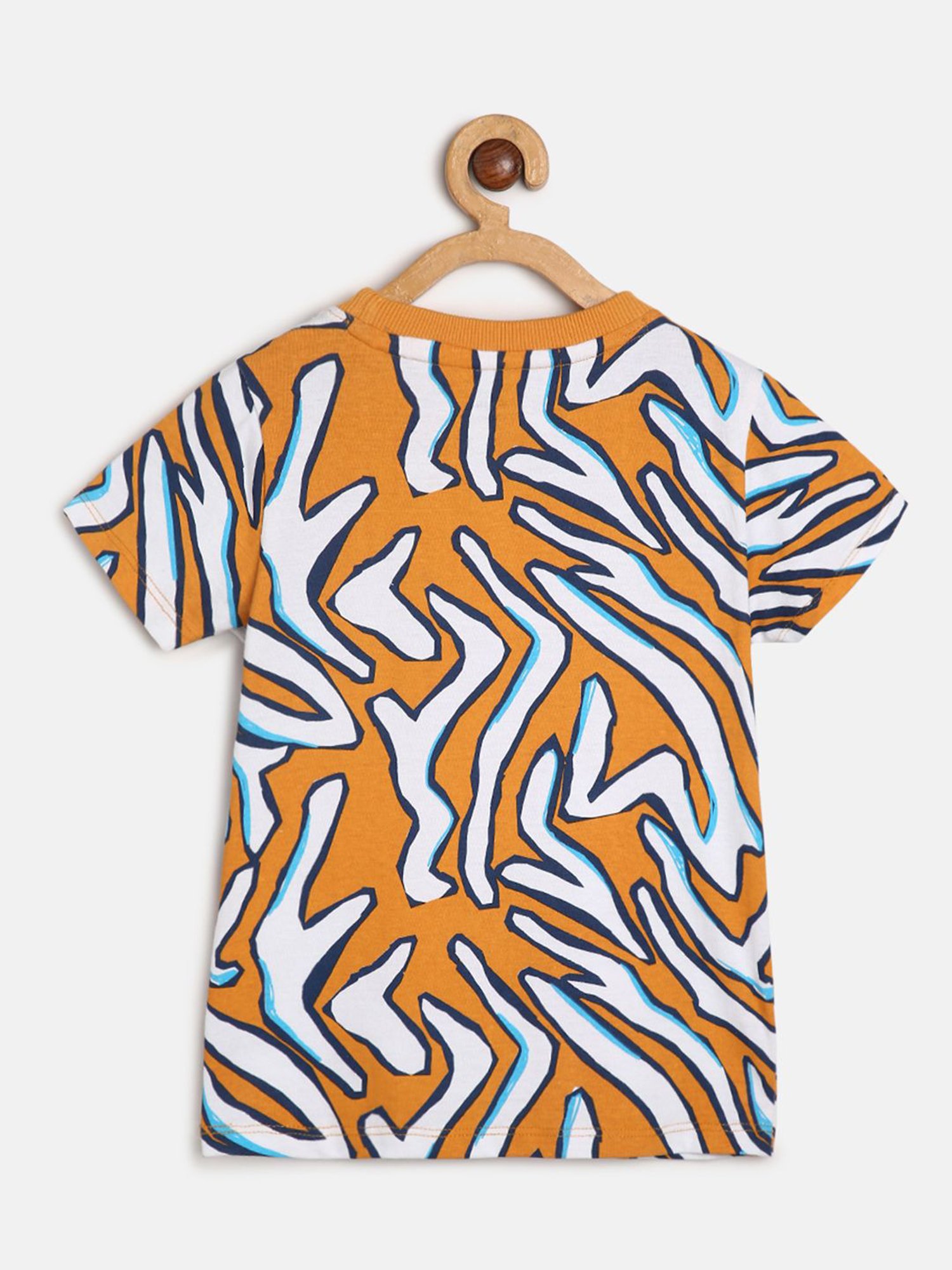 MINIKLUB Kids White & Brown Printed T-Shirt