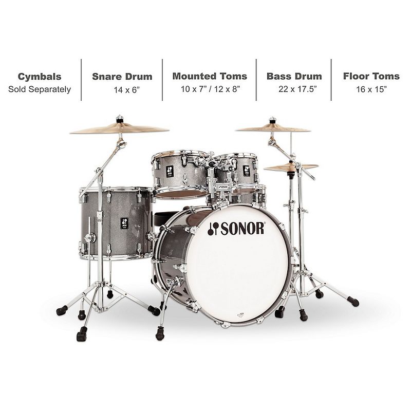 Sonor SONOR AQ2 Stage Maple 5-Piece Shell Pack Titanium Quartz