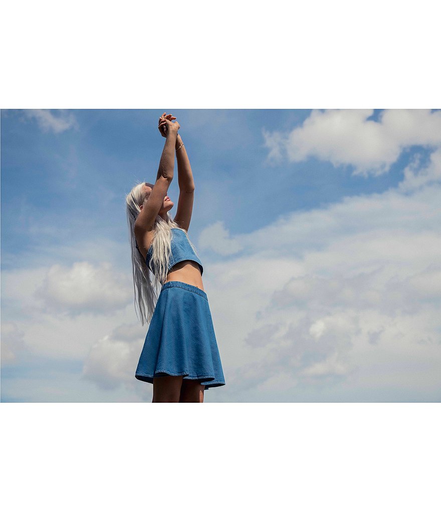 Love & Piece Sleeveless Tie-Die Peplum Hanky Hem Top