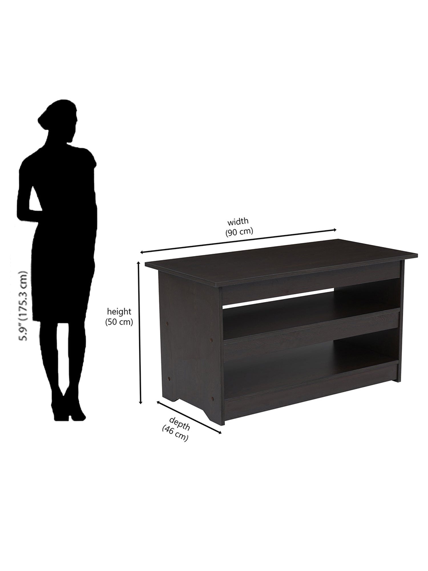 Nilkamal Aspen Black Engineered Wood Coffee Table