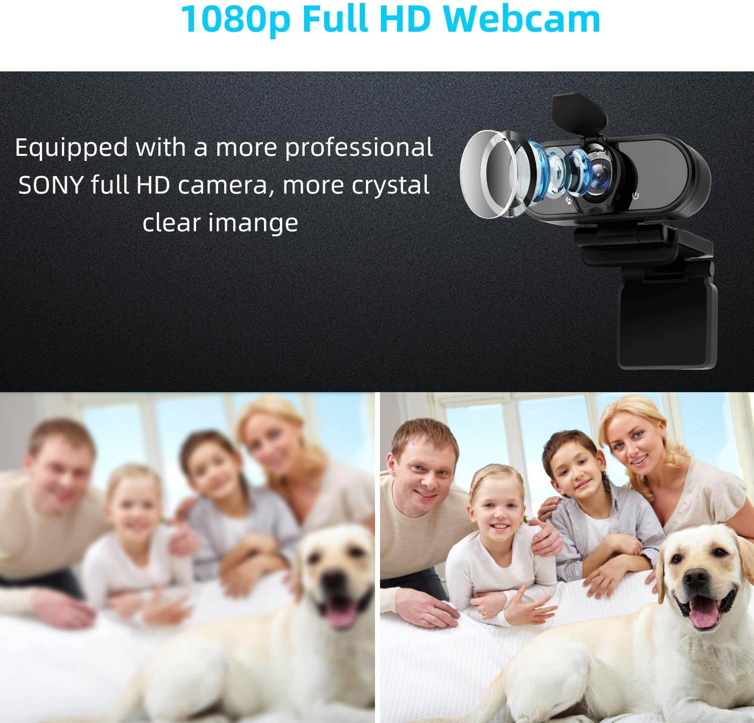 2020 New Full HD 1080p Webcam,SAFEVANT PC Webcams with Microphone,Plug & Play USB Webcam for Desktop & Laptop,Streaming Web cam with Wide Dynamic Range for Video Conferencing Record