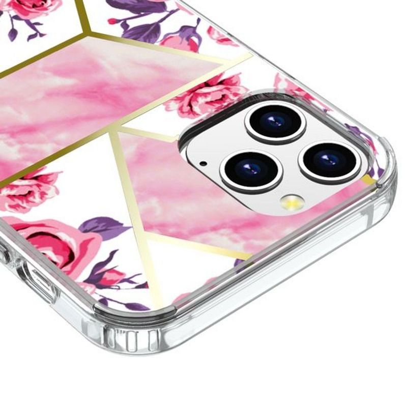 Fusion Protector Marbling Hard Hybrid Electroplated TPU Cover Case For Apple iPhone 12 Pro (6.1") - Pink
