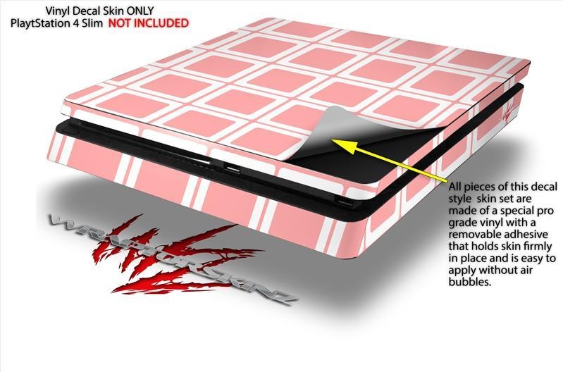 Squared Pink Skin fits Sony PS4 Slim Gaming Console