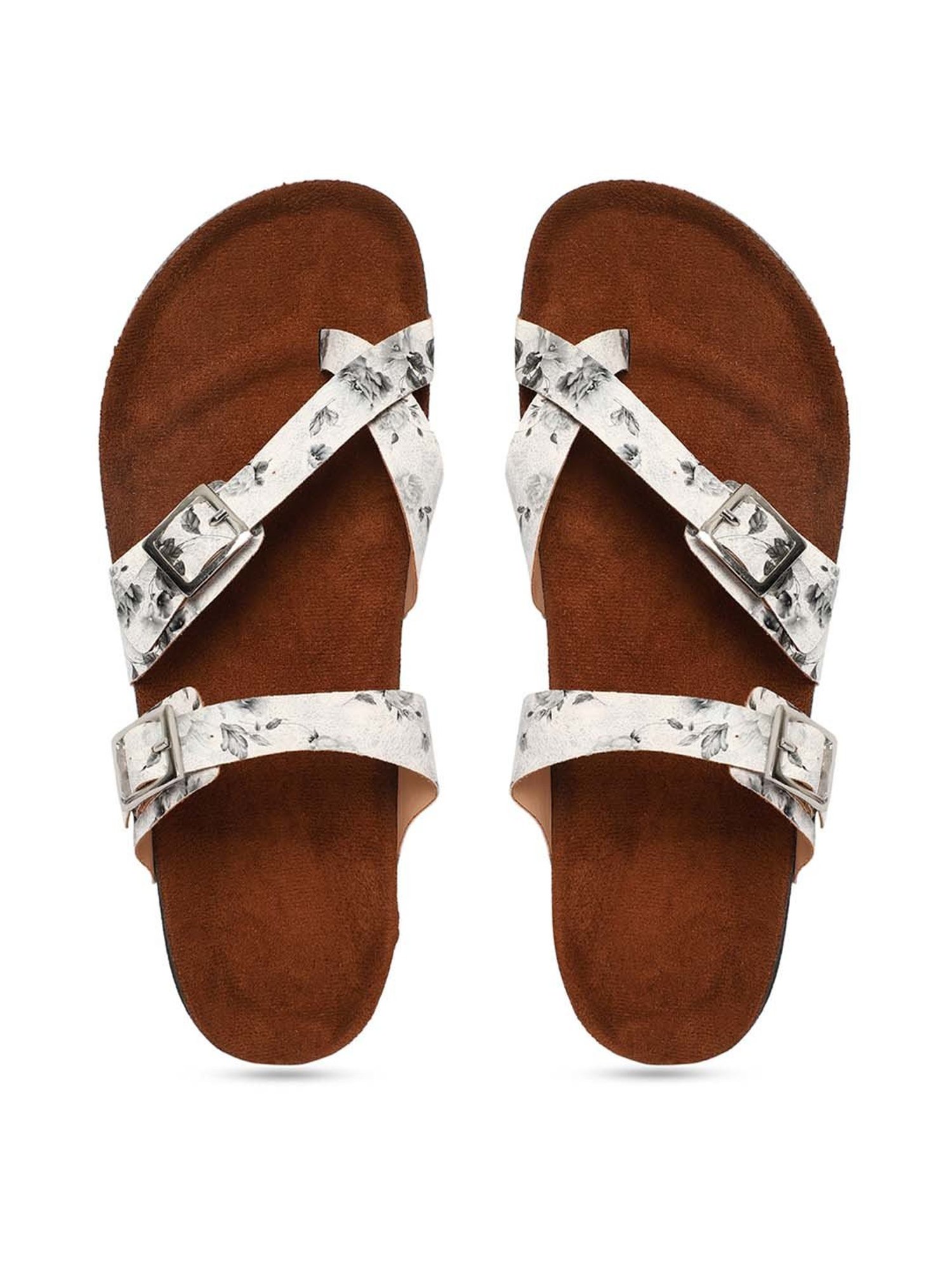 Mozafia Women's White Toe Ring Sandals