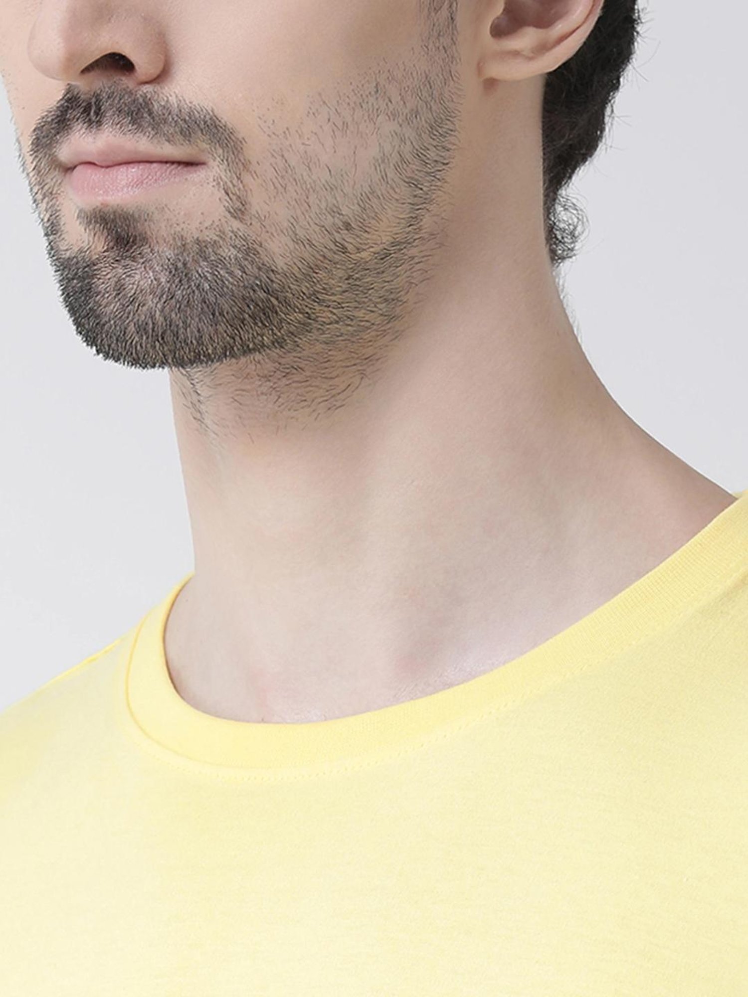 Friskers Yellow Cotton Slim Fit Printed T-Shirt
